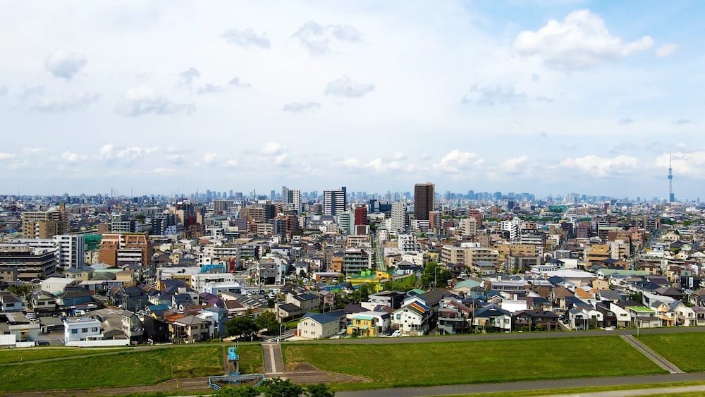 江戸川区を上空からみた写真